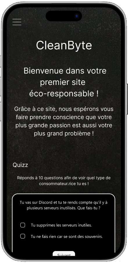 mockup d'un écran de téléphone contenant le site