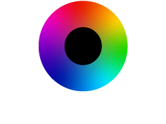 logo de l'app design fiction, un oeil multicolore