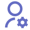 pictogram d'un humain avec un engrenage