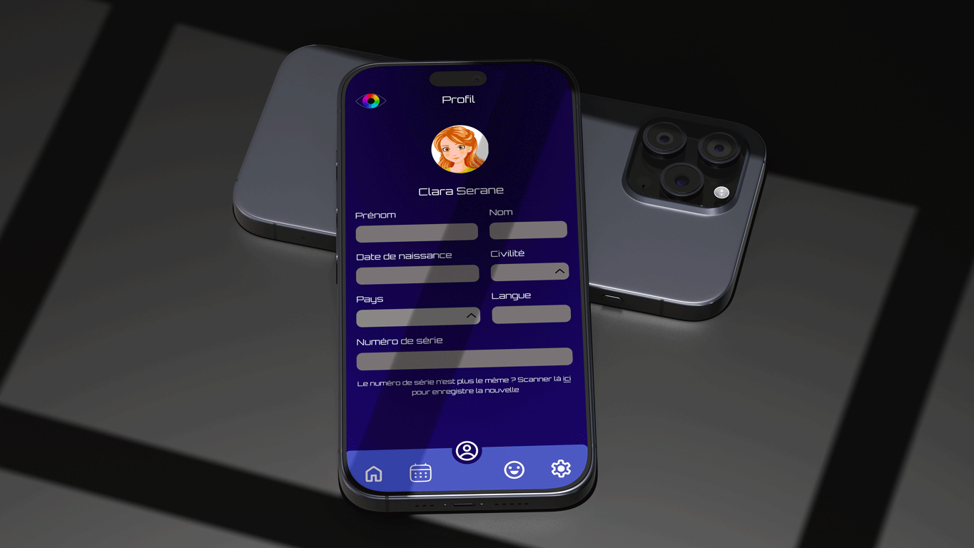 mockup de la page du profil de l'utilisateur